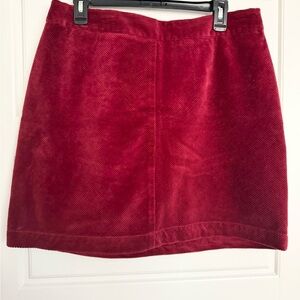 LOFT Red Corduroy Skirt
